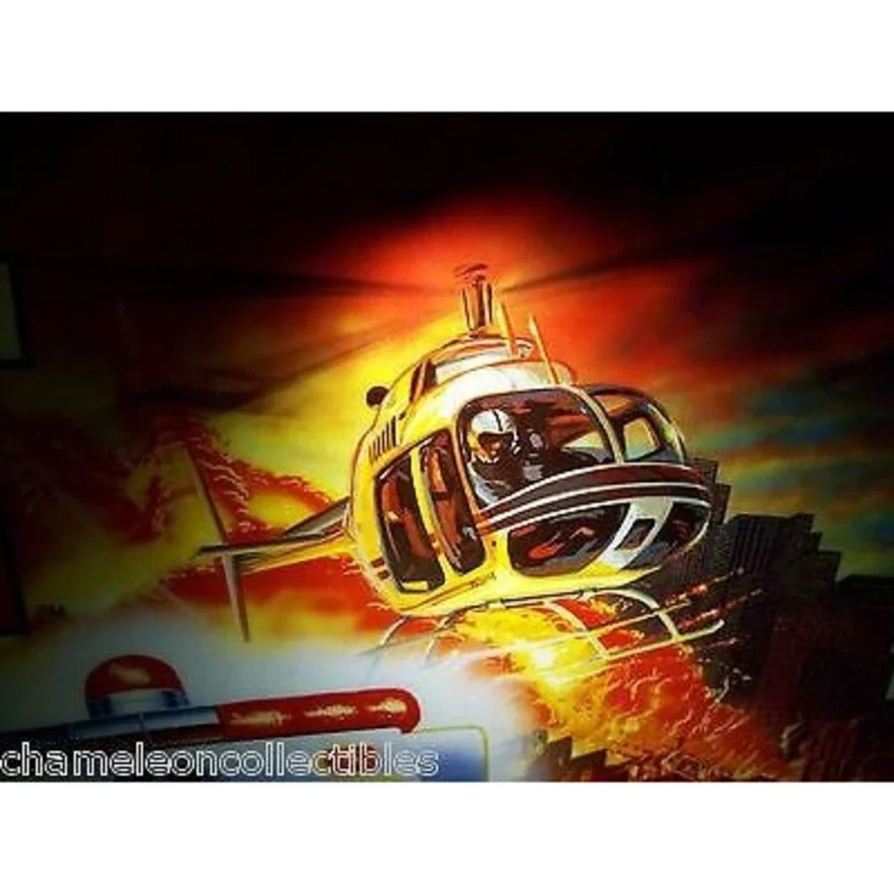 Gottlieb Rescue 911 Pinball Machine Translite Original 1994 Helicopter Ambulance